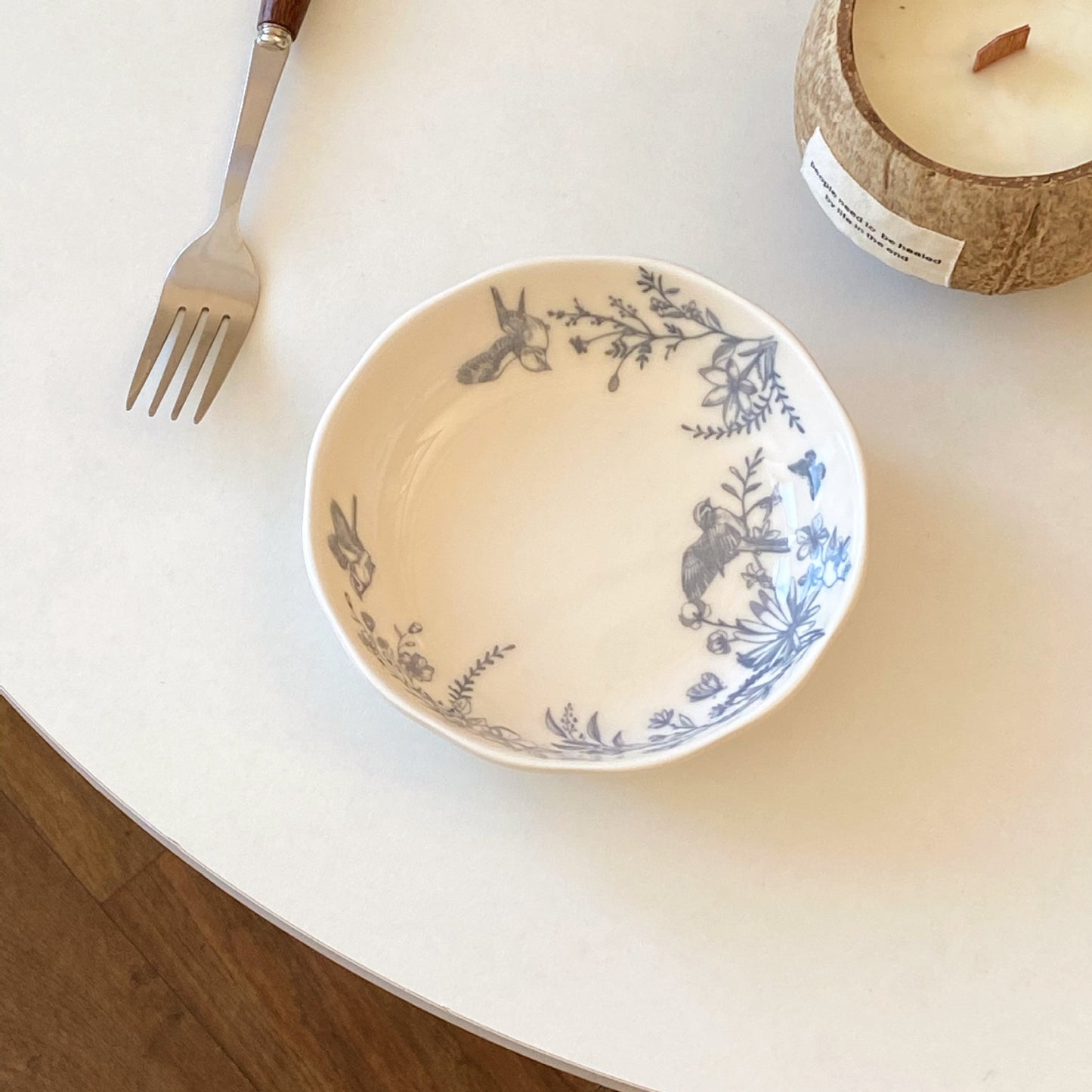 Ceramic Tableware Collection with Floral Pattern