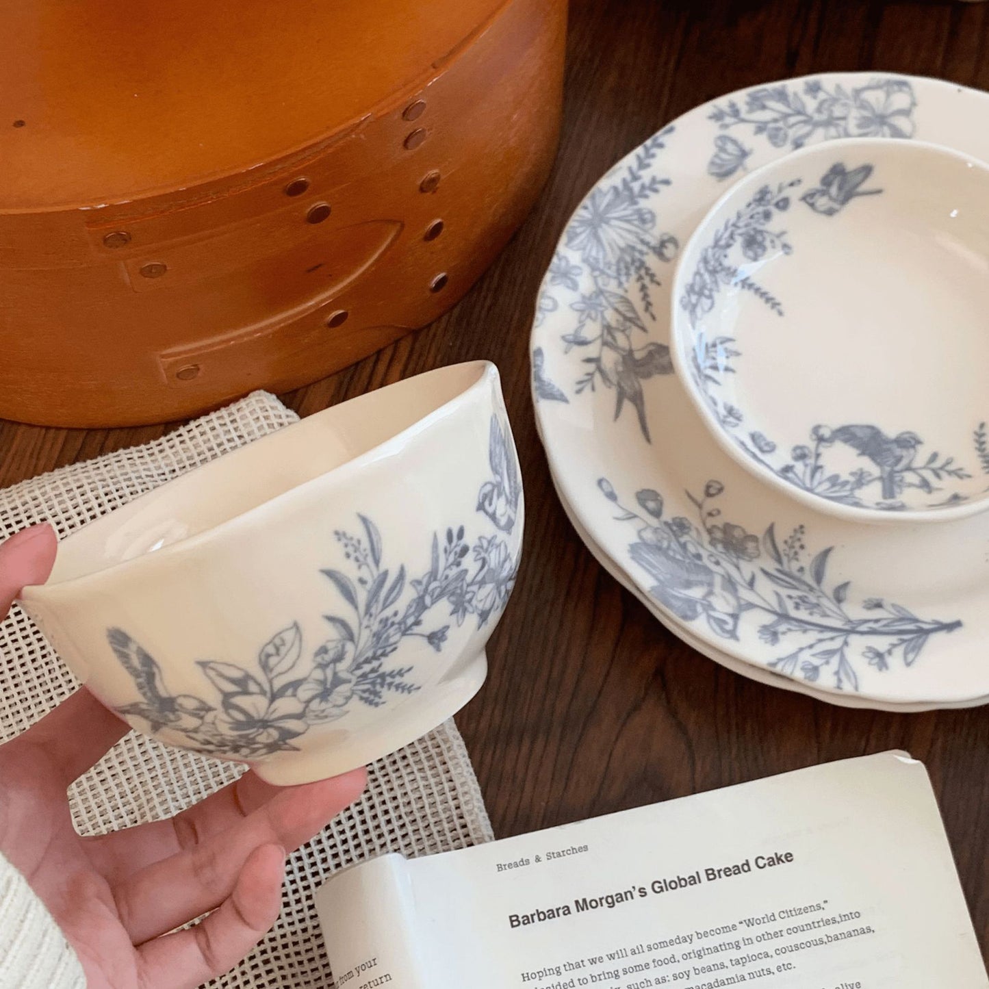 Ceramic Tableware Collection with Floral Pattern