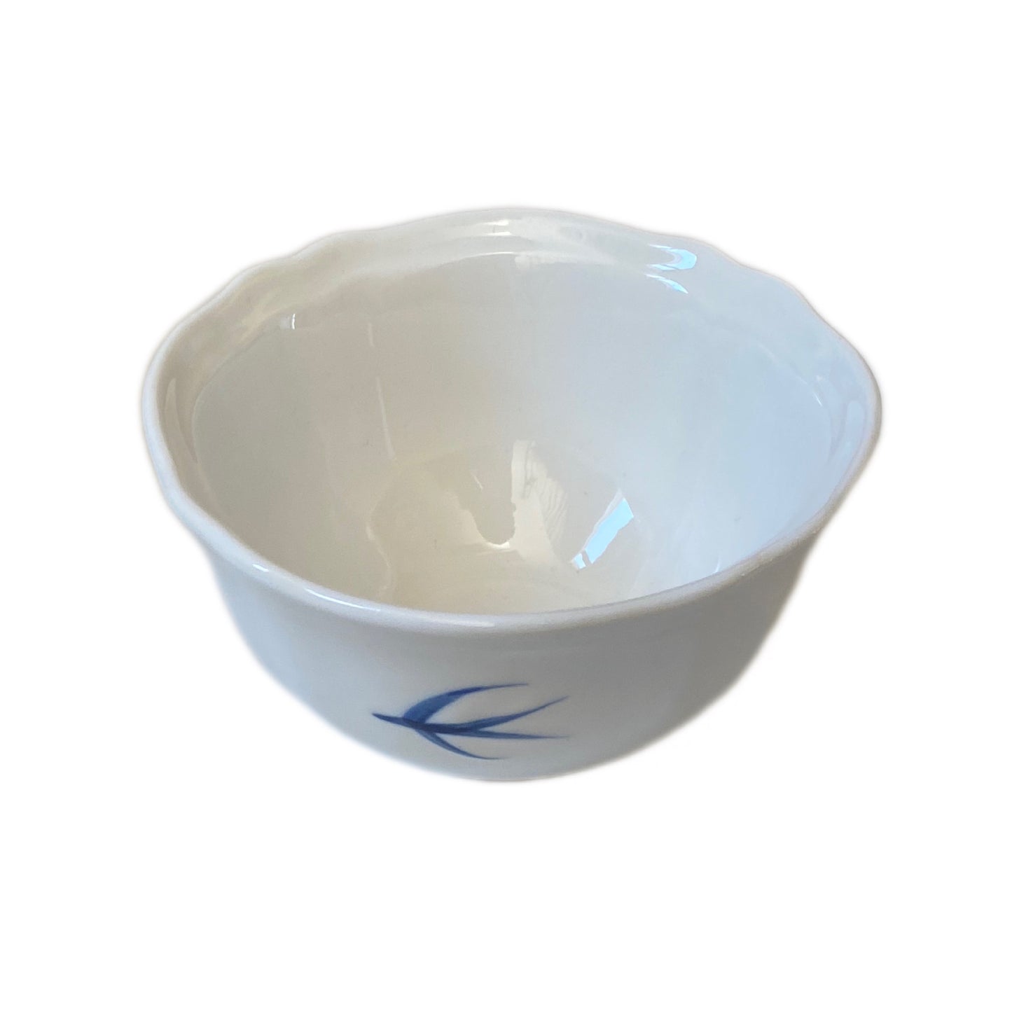 Ceramic Rice Bowl with Swallow Design, 4.5 Inch