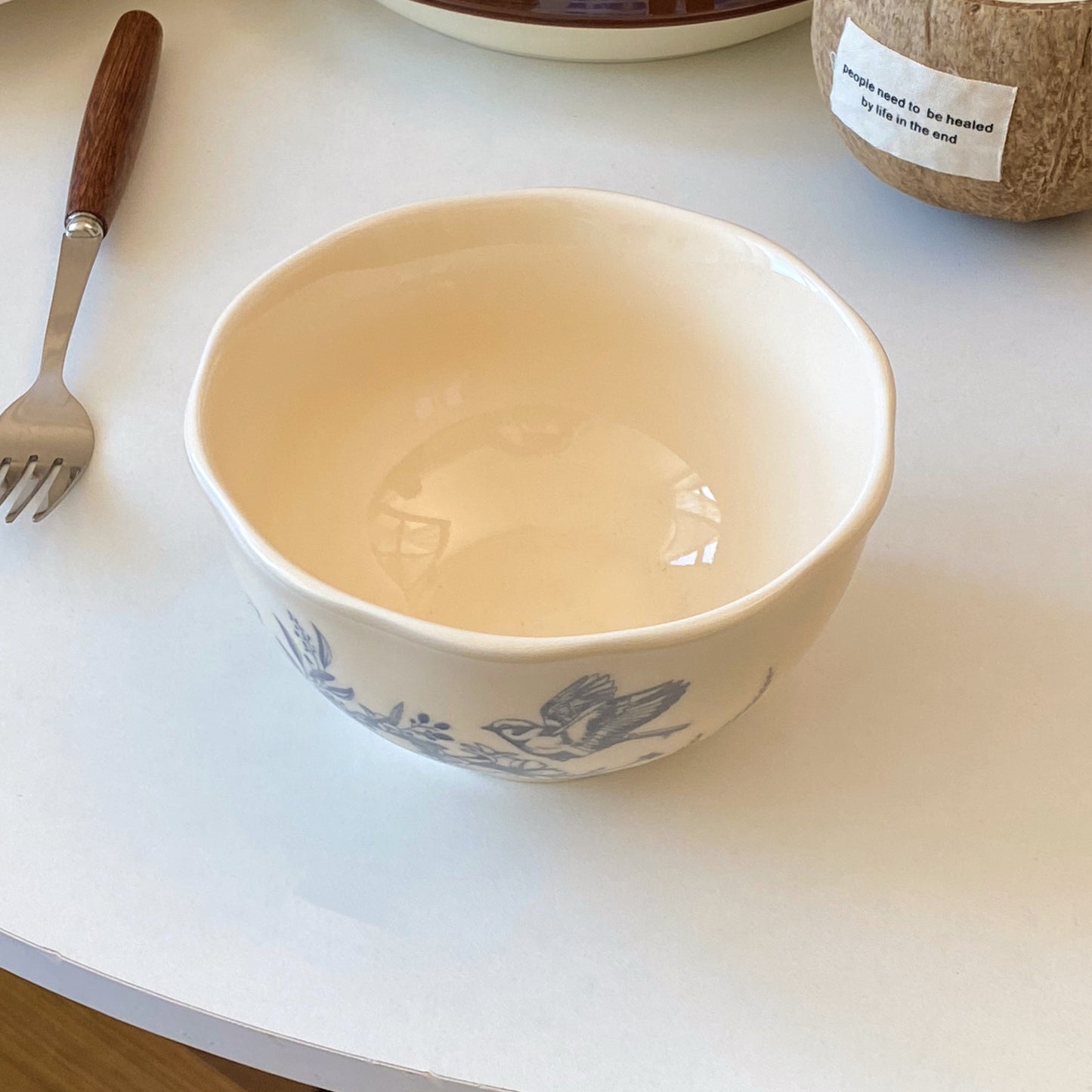 Ceramic Tableware Collection with Floral Pattern