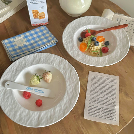 Ceramic Dinner Plate, Round Serving Plate, 18.5 cm